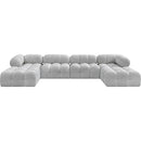 Meridian Ames Grey Boucle Fabric Modular Sectional IMAGE 4