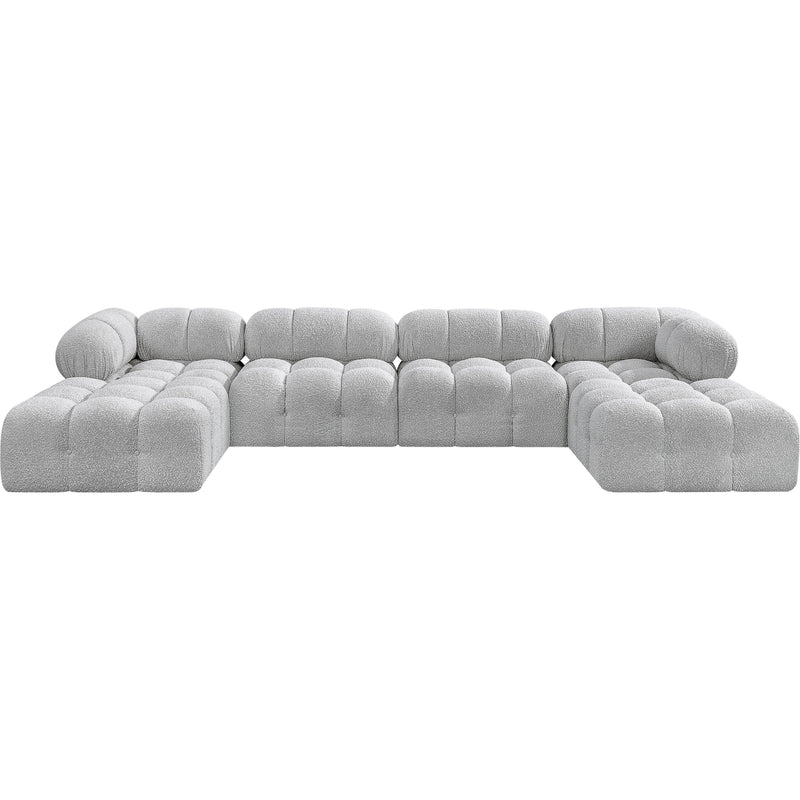 Meridian Ames Grey Boucle Fabric Modular Sectional IMAGE 4