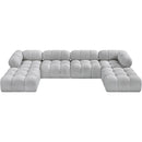 Meridian Ames Grey Boucle Fabric Modular Sectional IMAGE 5