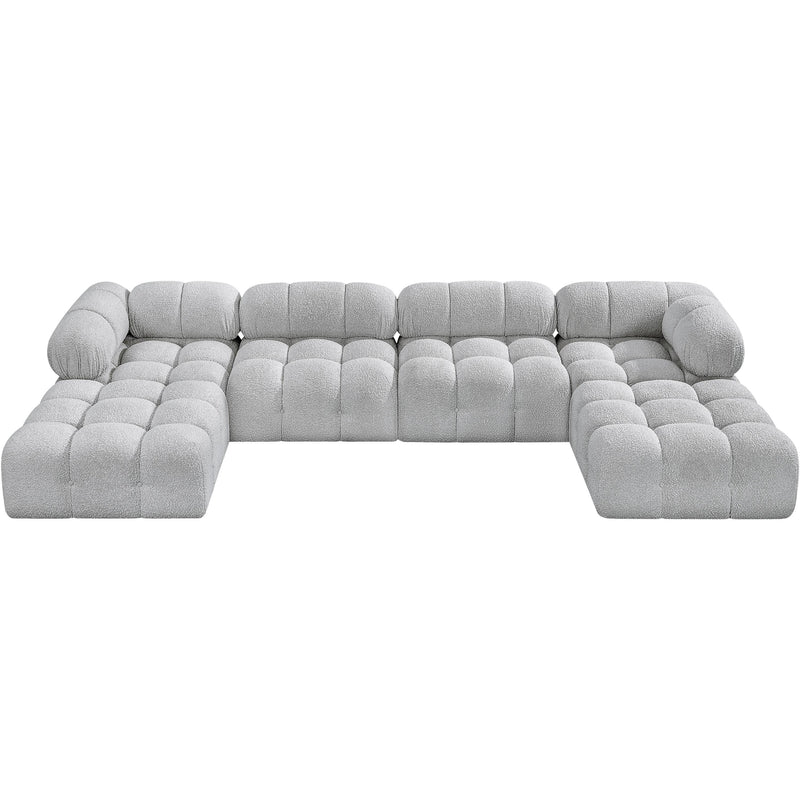 Meridian Ames Grey Boucle Fabric Modular Sectional IMAGE 5