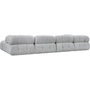 Meridian Ames Grey Boucle Fabric Modular Sectional IMAGE 6