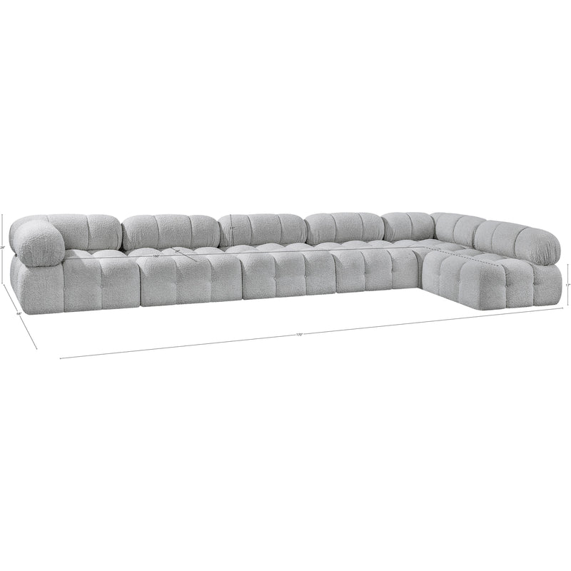 Meridian Ames Grey Boucle Fabric Modular Sectional IMAGE 13