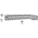 Meridian Ames Grey Boucle Fabric Modular Sectional IMAGE 14