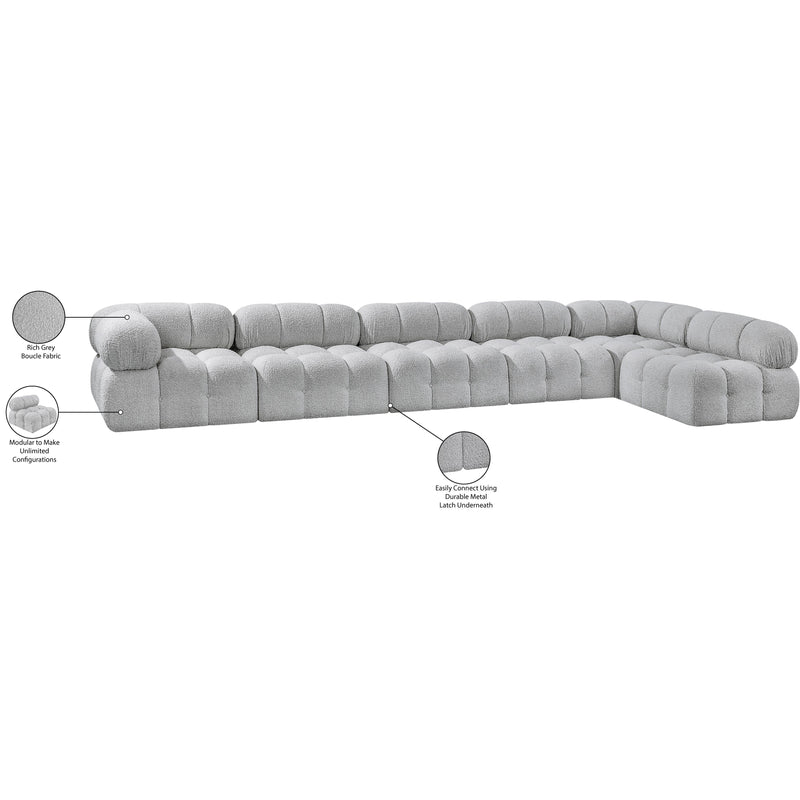 Meridian Ames Grey Boucle Fabric Modular Sectional IMAGE 14