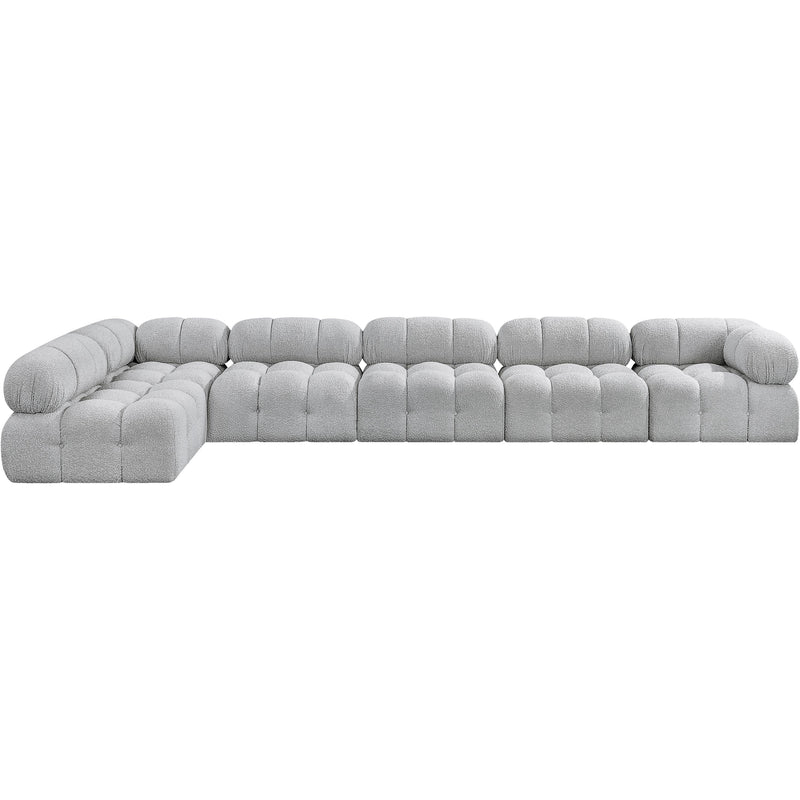 Meridian Ames Grey Boucle Fabric Modular Sectional IMAGE 4