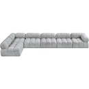 Meridian Ames Grey Boucle Fabric Modular Sectional IMAGE 5