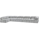 Meridian Ames Grey Boucle Fabric Modular Sectional IMAGE 6