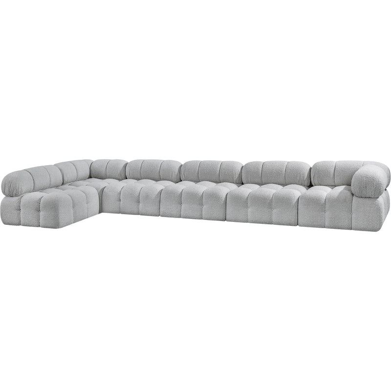 Meridian Ames Grey Boucle Fabric Modular Sectional IMAGE 6