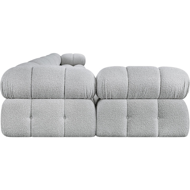 Meridian Ames Grey Boucle Fabric Modular Sectional IMAGE 7
