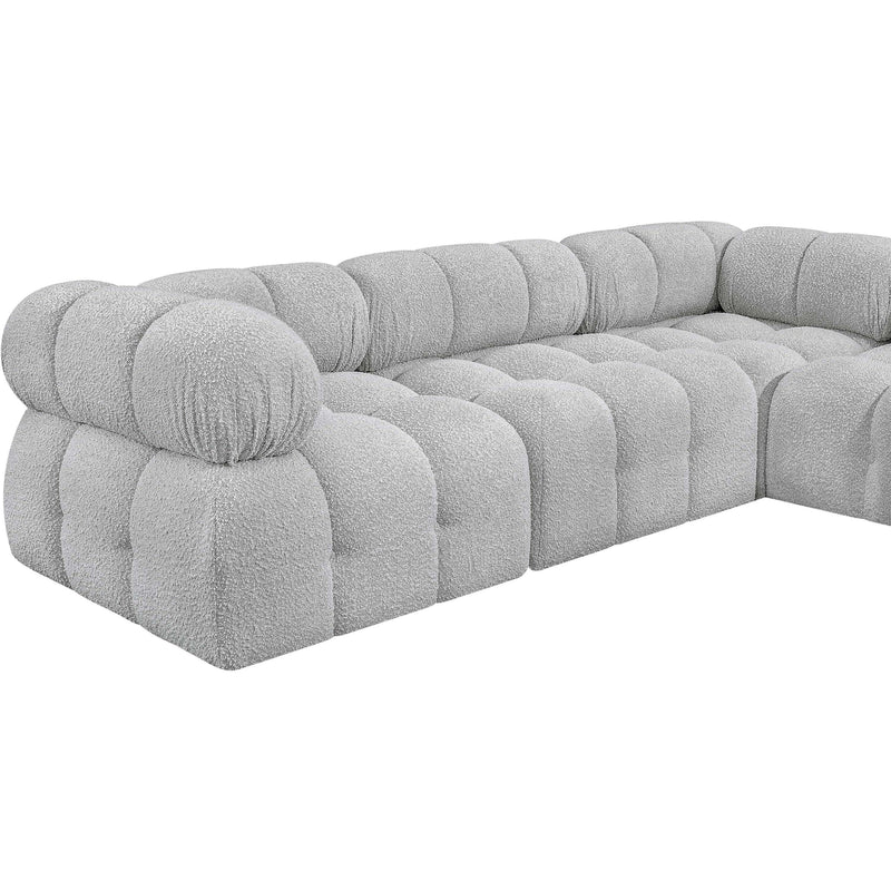 Meridian Ames Grey Boucle Fabric Modular Sectional IMAGE 11