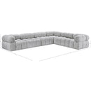 Meridian Ames Grey Boucle Fabric Modular Sectional IMAGE 15