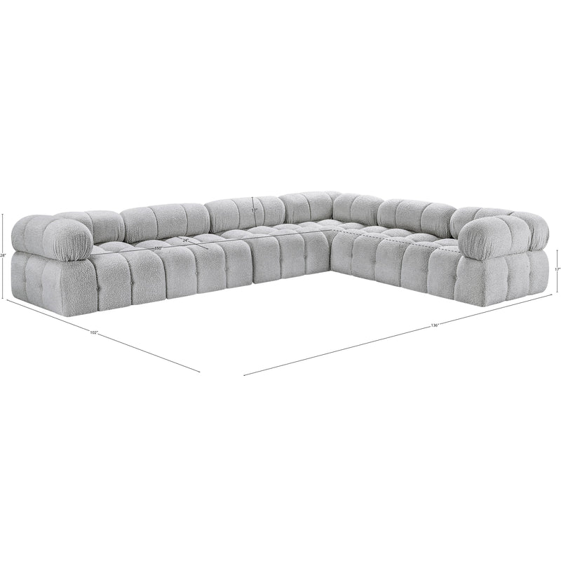 Meridian Ames Grey Boucle Fabric Modular Sectional IMAGE 15