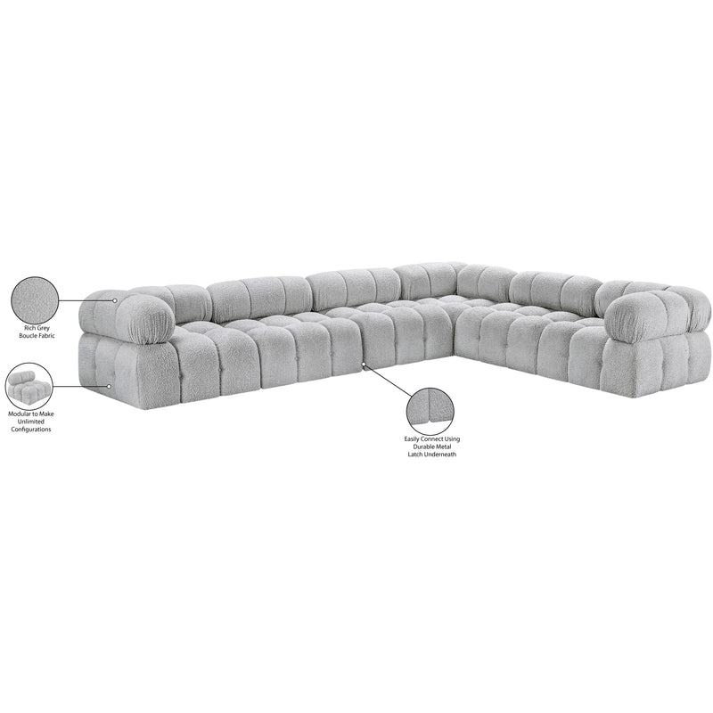 Meridian Ames Grey Boucle Fabric Modular Sectional IMAGE 16