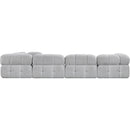 Meridian Ames Grey Boucle Fabric Modular Sectional IMAGE 3