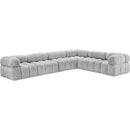 Meridian Ames Grey Boucle Fabric Modular Sectional IMAGE 4