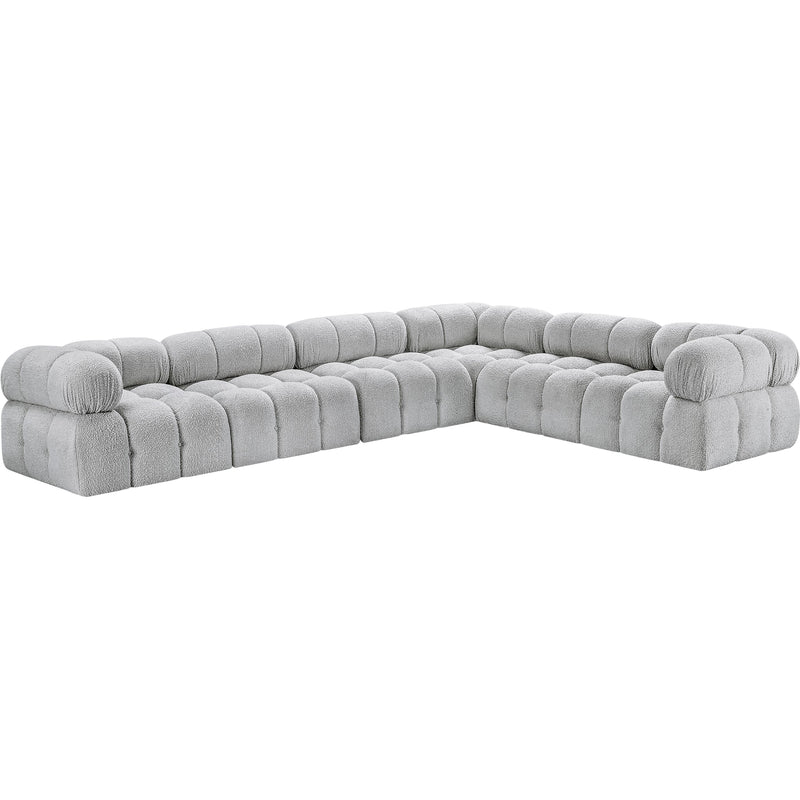 Meridian Ames Grey Boucle Fabric Modular Sectional IMAGE 4