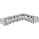 Meridian Ames Grey Boucle Fabric Modular Sectional IMAGE 5