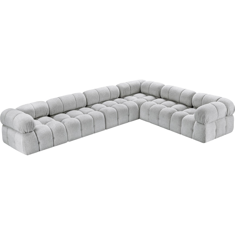Meridian Ames Grey Boucle Fabric Modular Sectional IMAGE 5