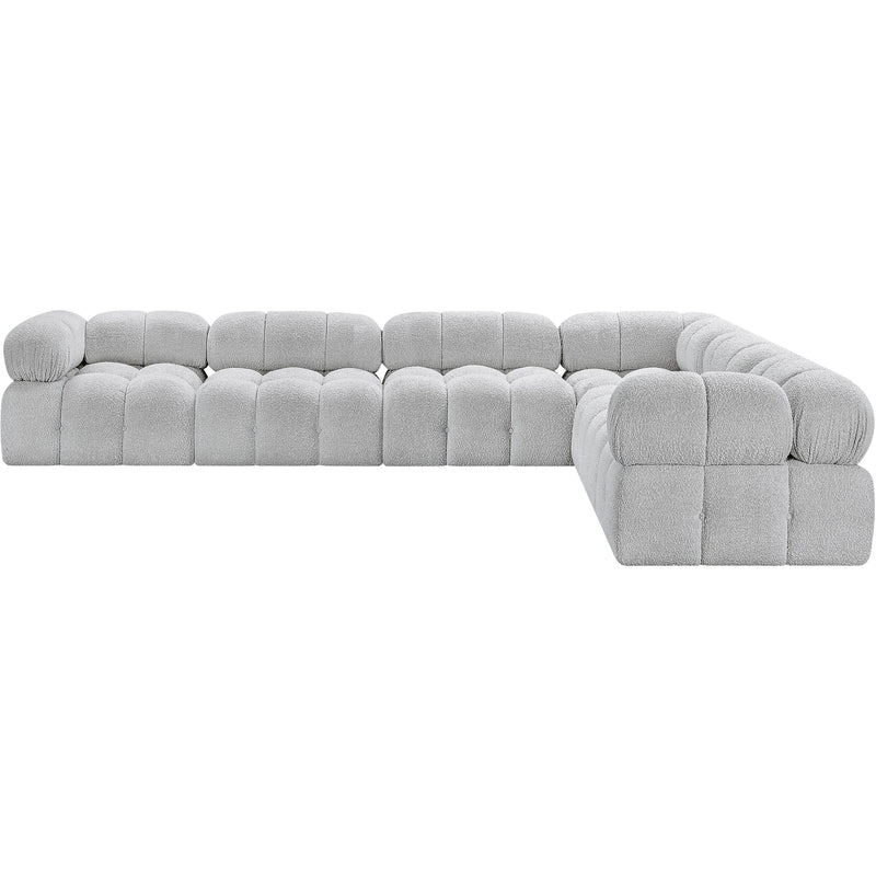 Meridian Ames Grey Boucle Fabric Modular Sectional IMAGE 6