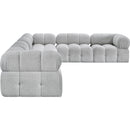 Meridian Ames Grey Boucle Fabric Modular Sectional IMAGE 7