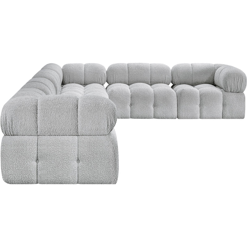 Meridian Ames Grey Boucle Fabric Modular Sectional IMAGE 7