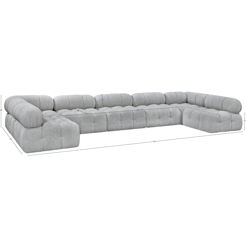Meridian Ames Grey Boucle Fabric Modular Sectional IMAGE 15