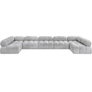 Meridian Ames Grey Boucle Fabric Modular Sectional IMAGE 4