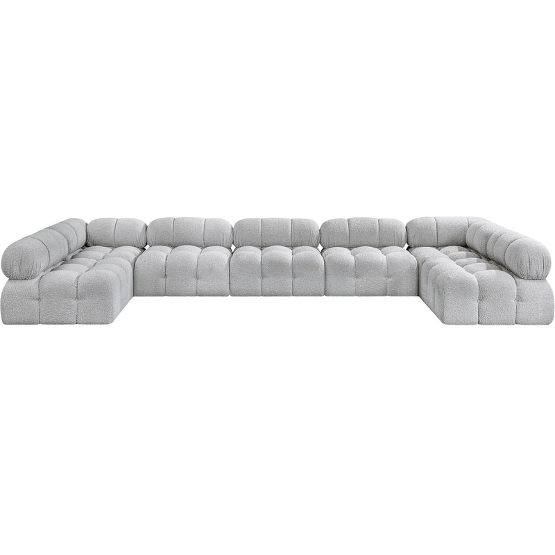 Meridian Ames Grey Boucle Fabric Modular Sectional IMAGE 4