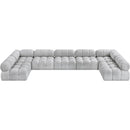 Meridian Ames Grey Boucle Fabric Modular Sectional IMAGE 5