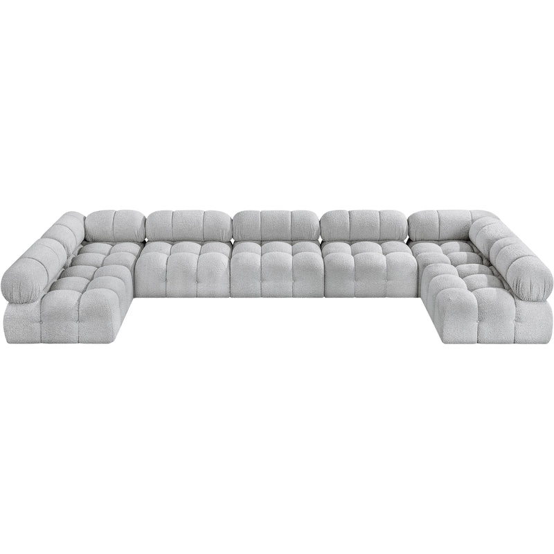 Meridian Ames Grey Boucle Fabric Modular Sectional IMAGE 5