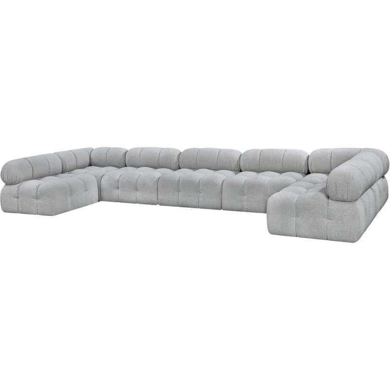 Meridian Ames Grey Boucle Fabric Modular Sectional IMAGE 6