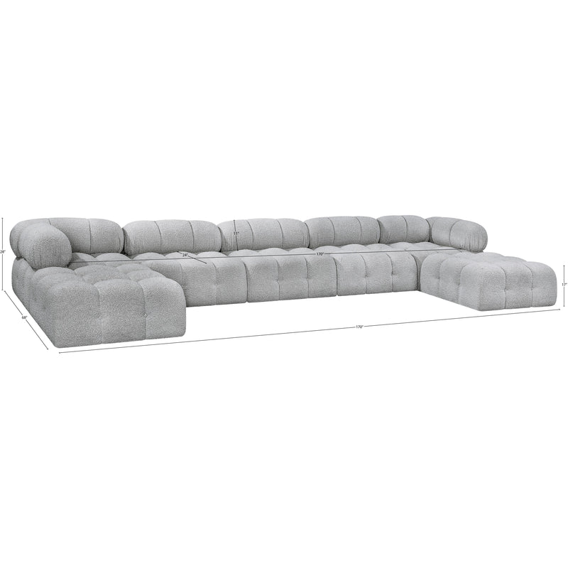 Meridian Ames Grey Boucle Fabric Modular Sectional IMAGE 12