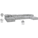 Meridian Ames Grey Boucle Fabric Modular Sectional IMAGE 13