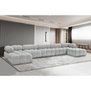 Meridian Ames Grey Boucle Fabric Modular Sectional IMAGE 2