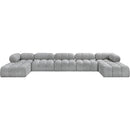 Meridian Ames Grey Boucle Fabric Modular Sectional IMAGE 4