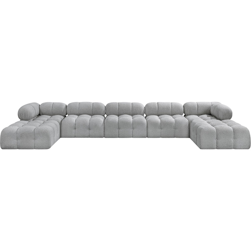 Meridian Ames Grey Boucle Fabric Modular Sectional IMAGE 4