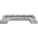 Meridian Ames Grey Boucle Fabric Modular Sectional IMAGE 5