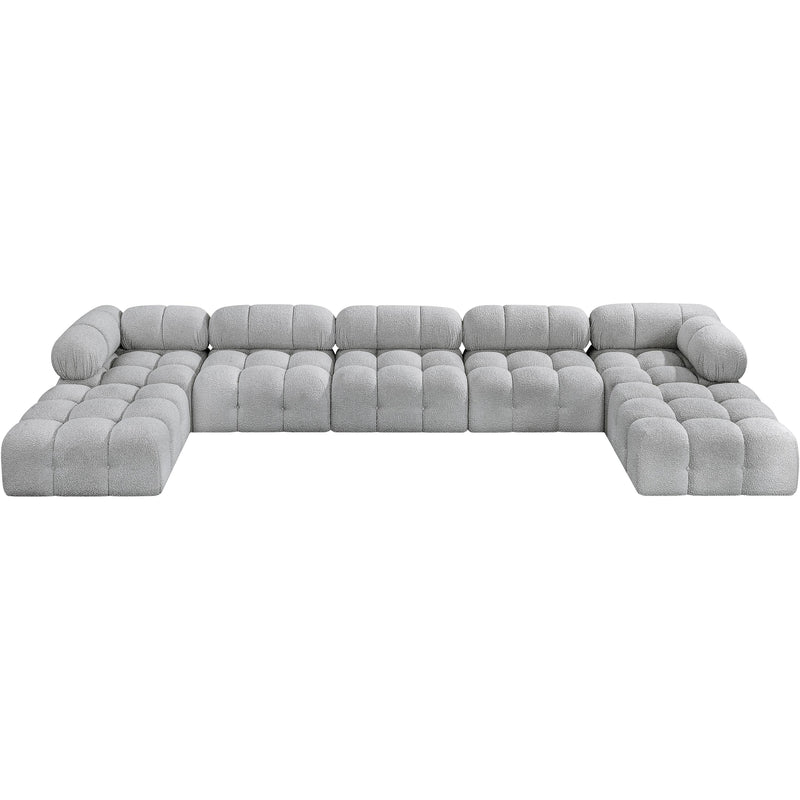 Meridian Ames Grey Boucle Fabric Modular Sectional IMAGE 5