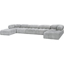 Meridian Ames Grey Boucle Fabric Modular Sectional IMAGE 6