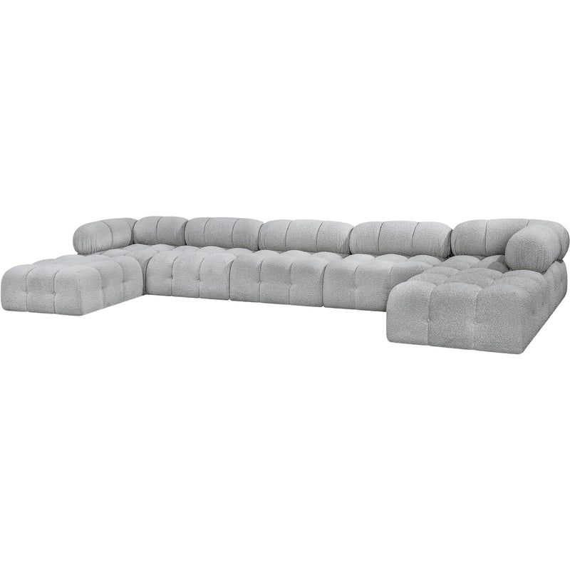 Meridian Ames Grey Boucle Fabric Modular Sectional IMAGE 6
