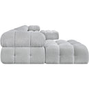 Meridian Ames Grey Boucle Fabric Modular Sectional IMAGE 7