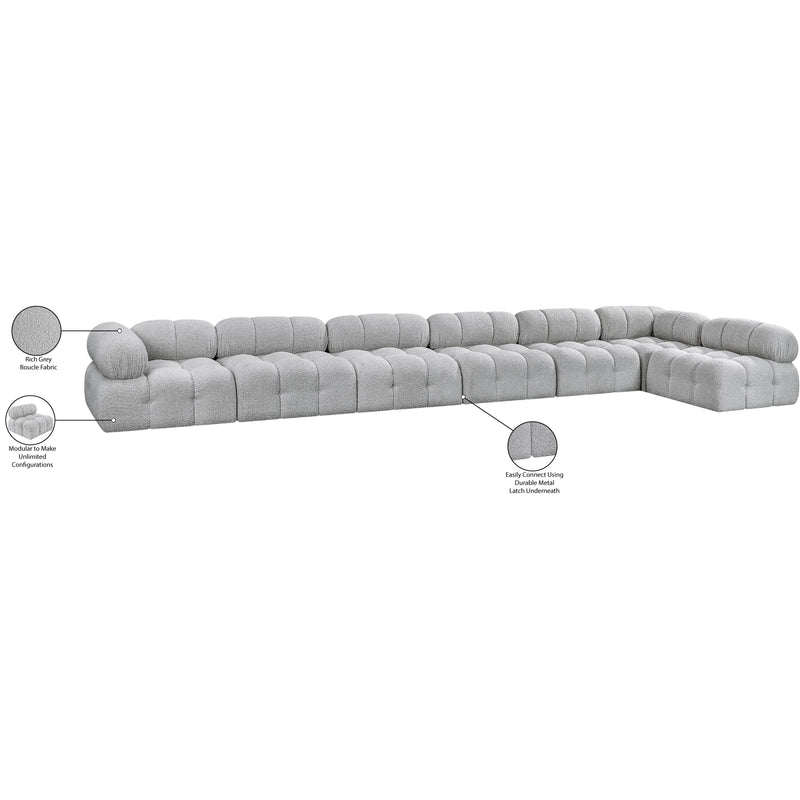 Meridian Ames Grey Boucle Fabric Modular Sectional IMAGE 16