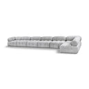 Meridian Ames Grey Boucle Fabric Modular Sectional IMAGE 1