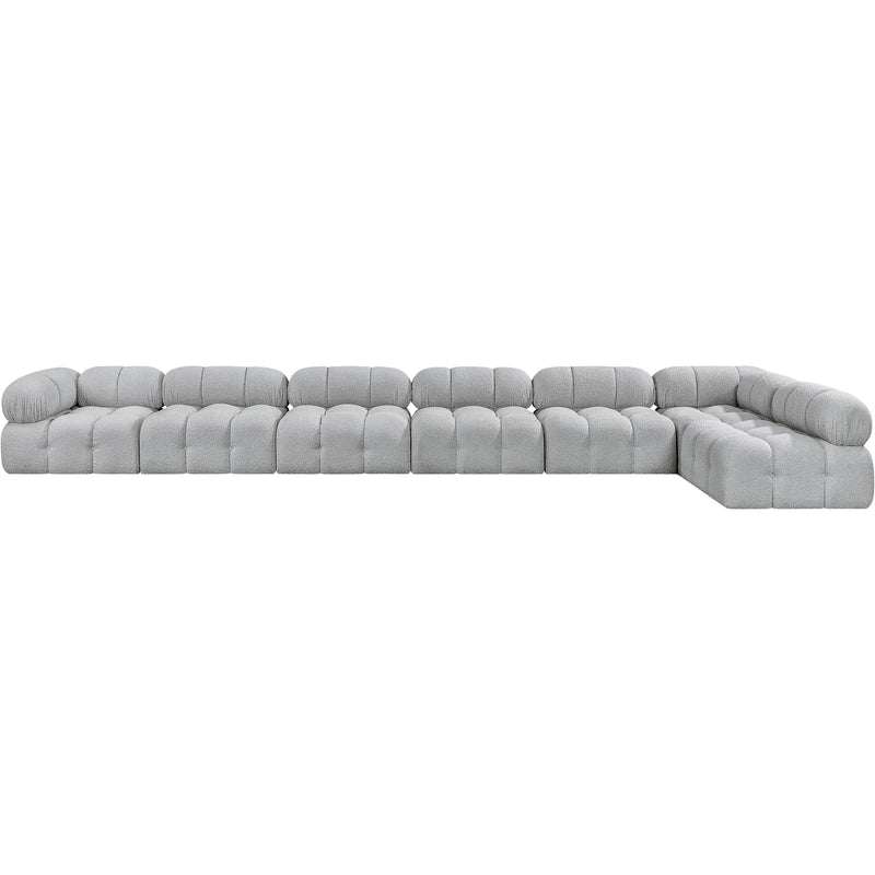 Meridian Ames Grey Boucle Fabric Modular Sectional IMAGE 4