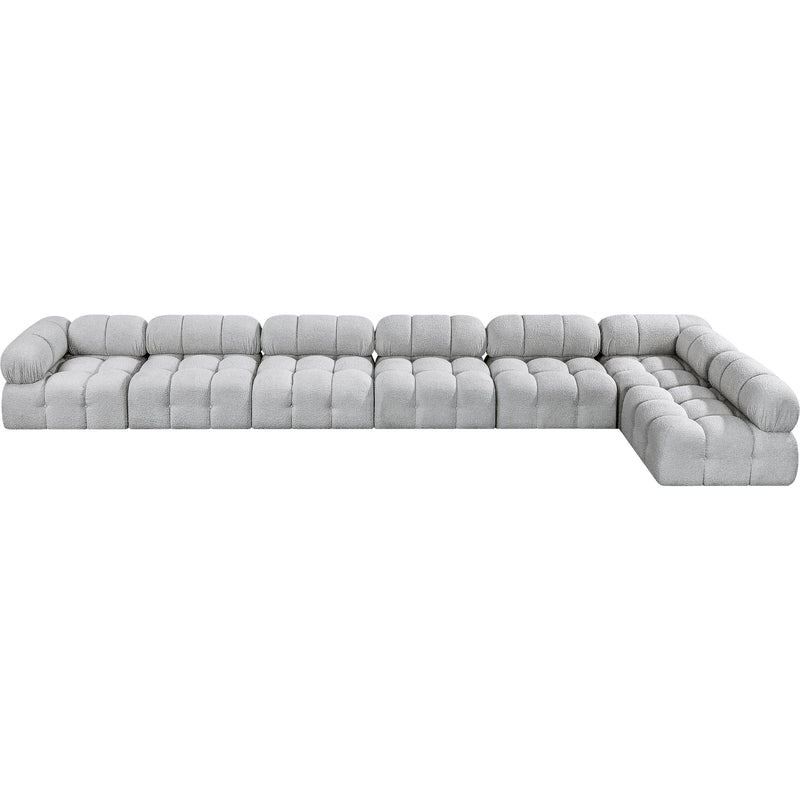 Meridian Ames Grey Boucle Fabric Modular Sectional IMAGE 5