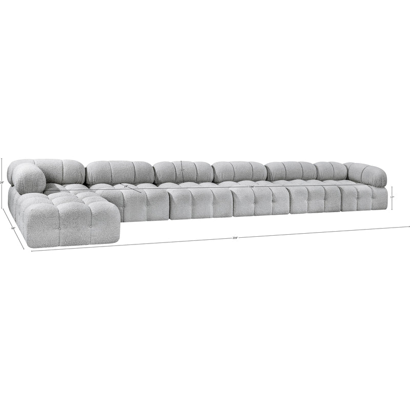 Meridian Ames Grey Boucle Fabric Modular Sectional IMAGE 13