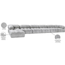Meridian Ames Grey Boucle Fabric Modular Sectional IMAGE 14