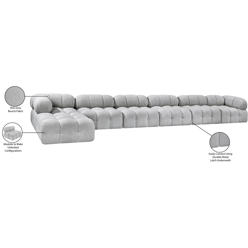 Meridian Ames Grey Boucle Fabric Modular Sectional IMAGE 14