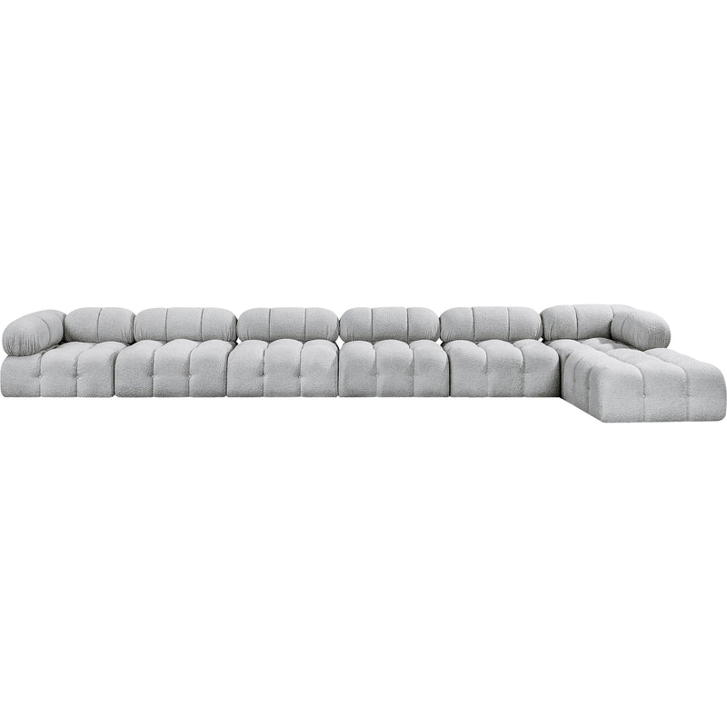 Meridian Ames Grey Boucle Fabric Modular Sectional IMAGE 3