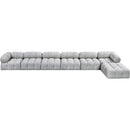 Meridian Ames Grey Boucle Fabric Modular Sectional IMAGE 4